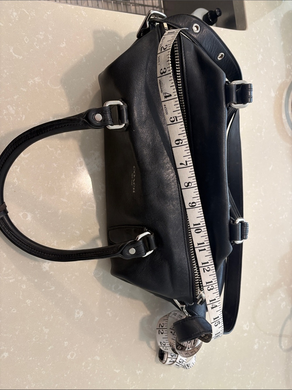 Coach Black Leather Satchel with Tassel Accent - Picture 6 of 7